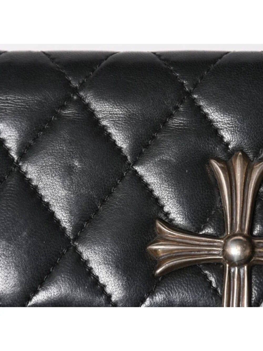 Chrome Hearts Dinner Clutch Large Cross Matelasse Lambskin Black